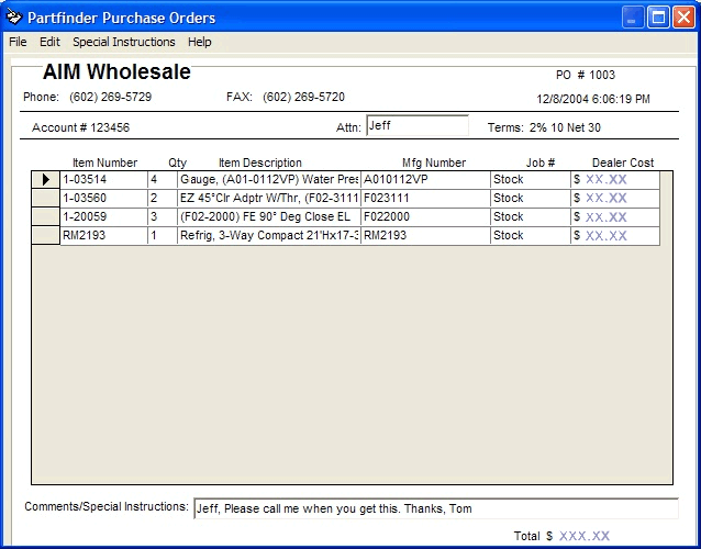 Order List