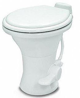Tall Gravity Flush Toilet-Plastic Seat