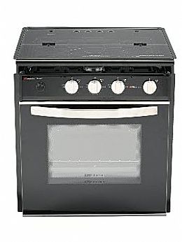 Elite Series-Blk Glass Door with Silver Oven Handle-Spark